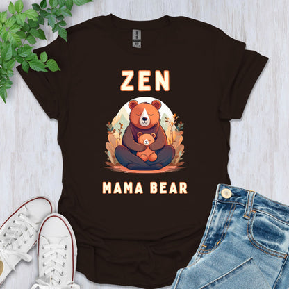 Zen Mama Bear in Nature T-Shirt