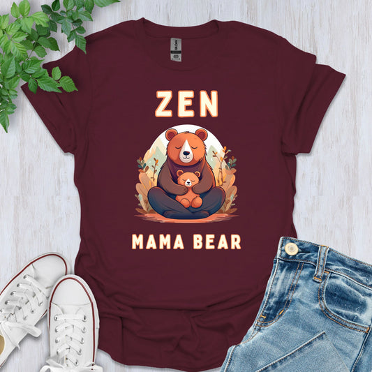 Zen Mama Bear in Nature T-Shirt