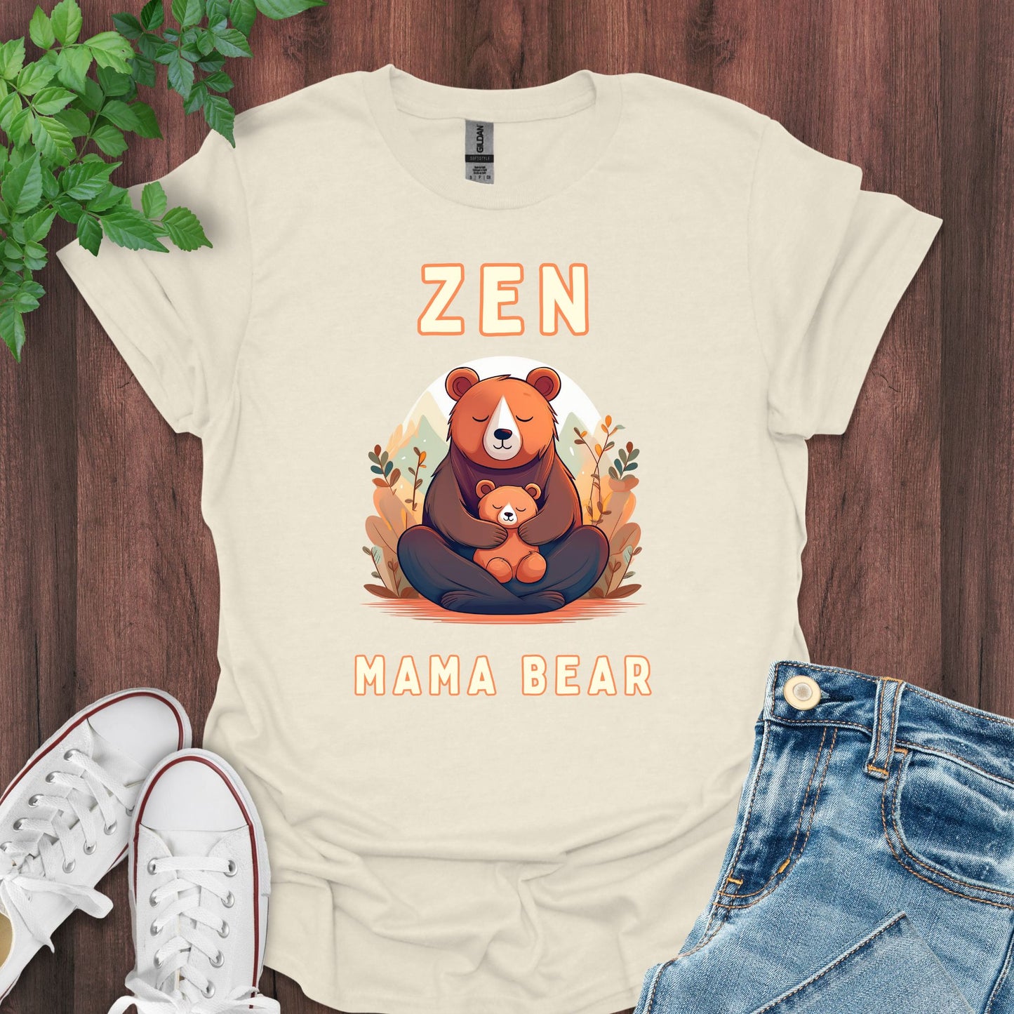 Zen Mama Bear in Nature T-Shirt