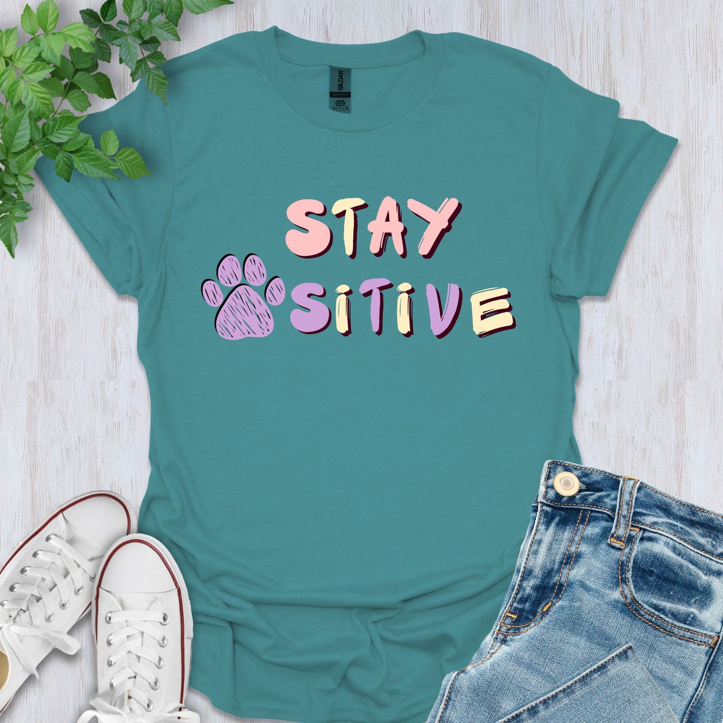 Stay Pawsitive T-Shirt