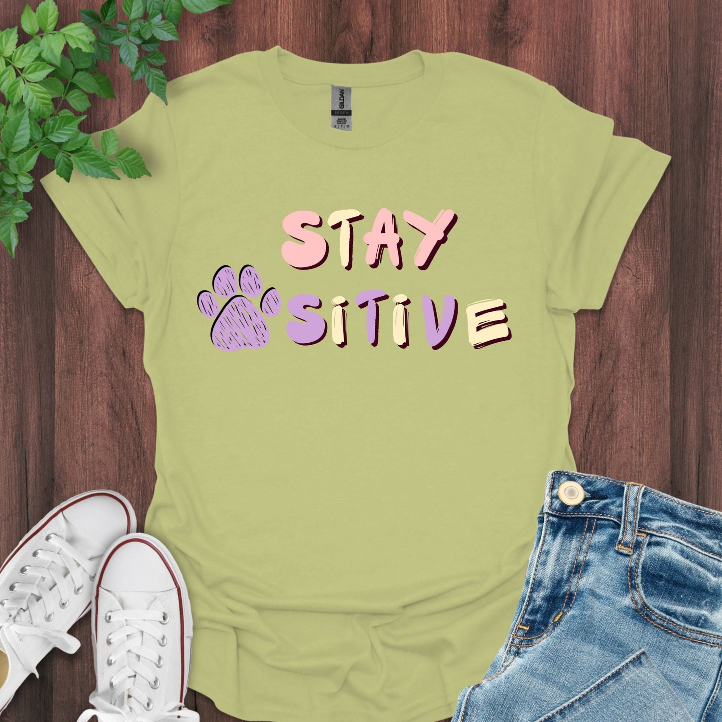 Stay Pawsitive T-Shirt